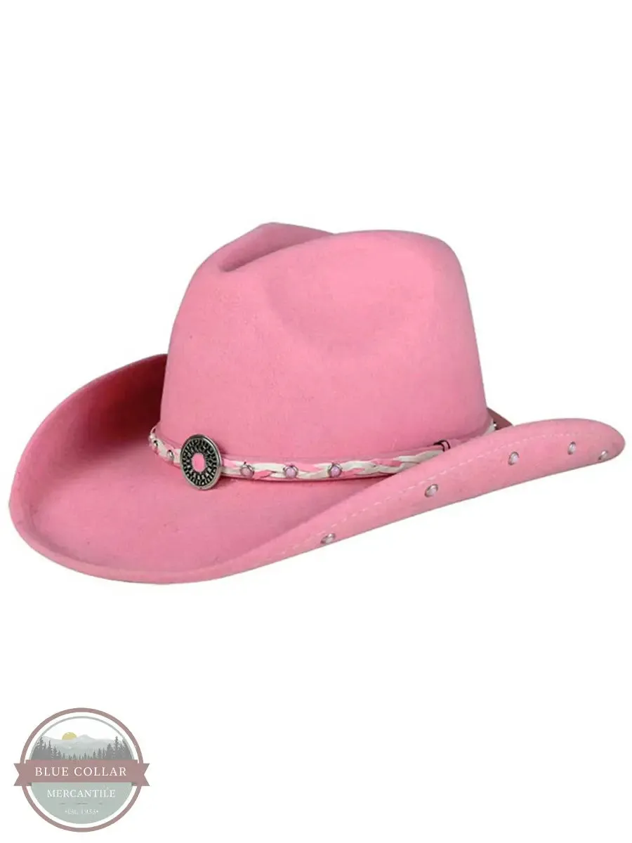 0421P Youth Baby Jane Felt Pink Cowboy Hat