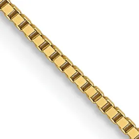 0.8mm 14k Yellow Gold Solid Box Chain Spring Ring Clasp Necklace