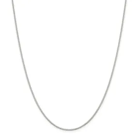 1.1mm Rhodium-Plated Sterling Silver Solid Box Chain Necklace