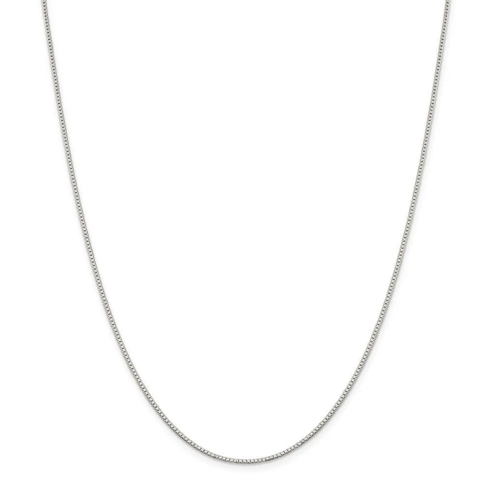 1.1mm, Sterling Silver, Solid Box Chain Anklet, 10 Inch