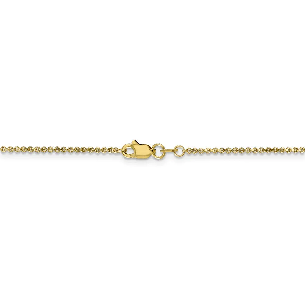 1.5mm 10K Yellow Gold Solid Cable Chain Necklace