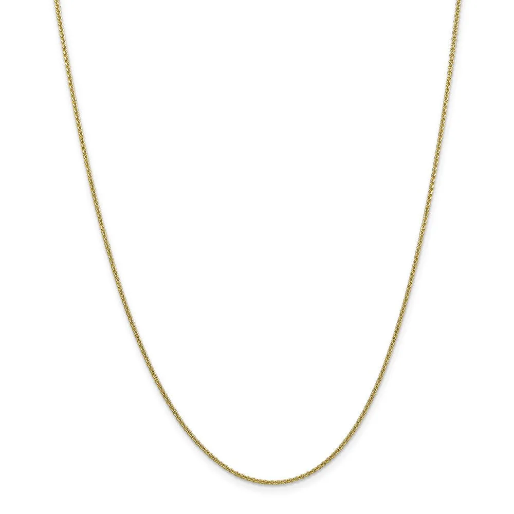 1.5mm 10K Yellow Gold Solid Cable Chain Necklace