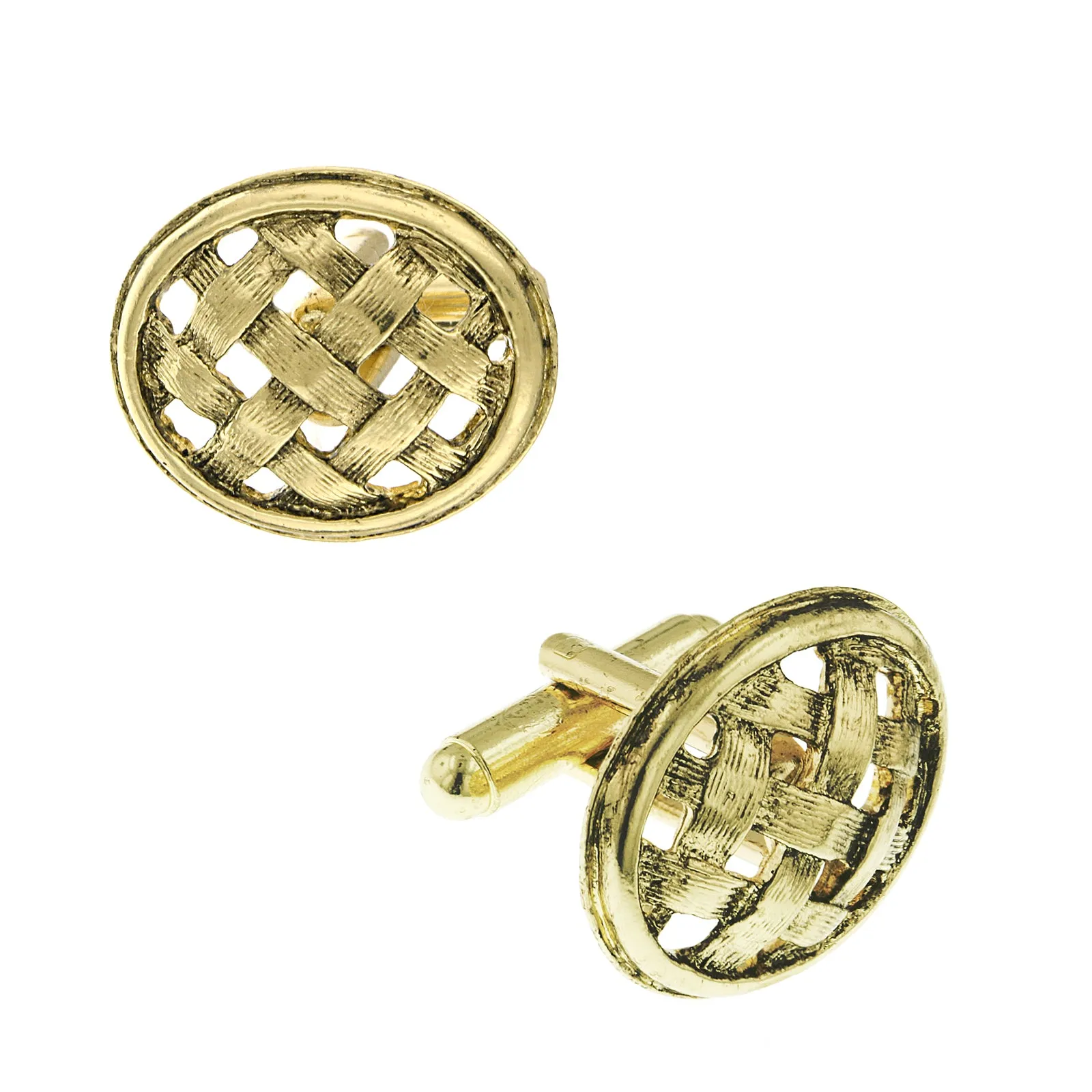 1928 Jewelry Classic Lattice Oval Cufflinks