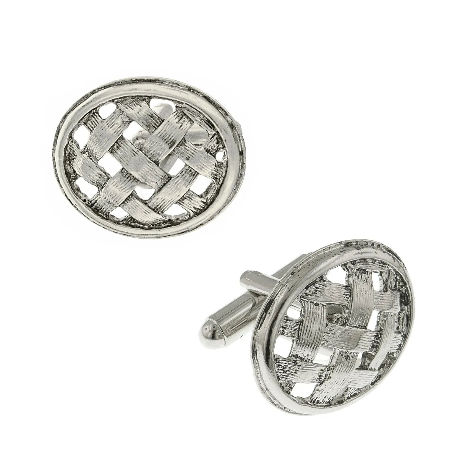 1928 Jewelry Classic Lattice Oval Cufflinks