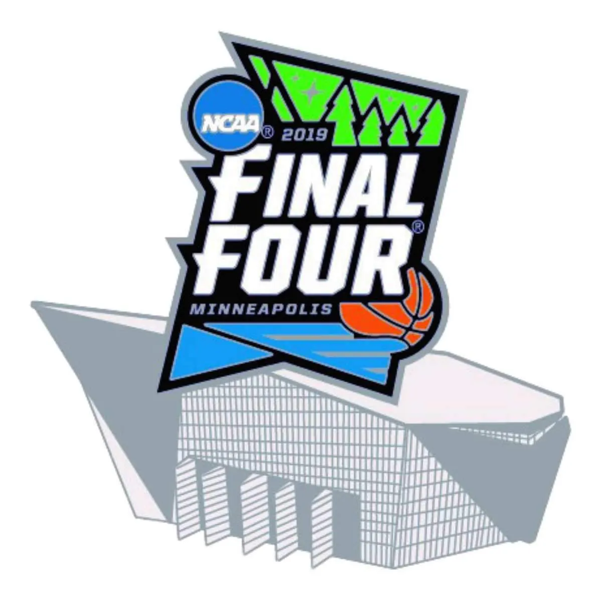 2019 NCAA Basketball Final Four March Madness Minneapolis Stadium Lapel Pin