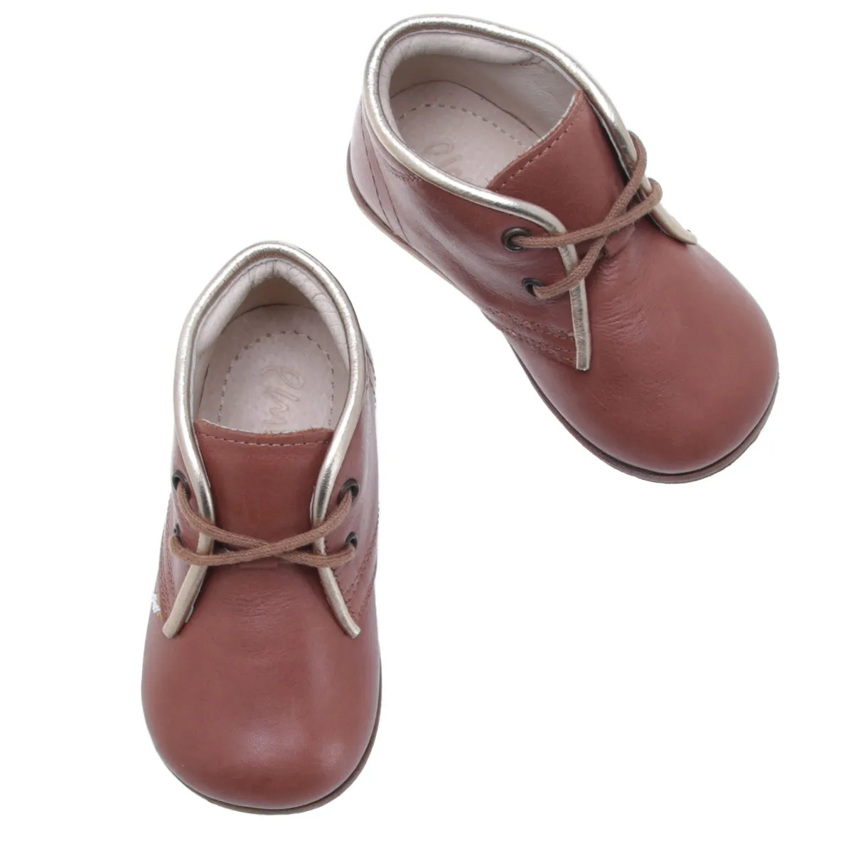 (2195-64) Emel classic first shoes brown gold