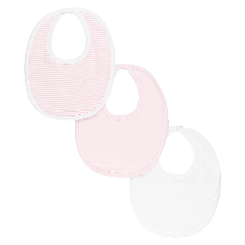 3 Pack Set Bib Stripes Pink