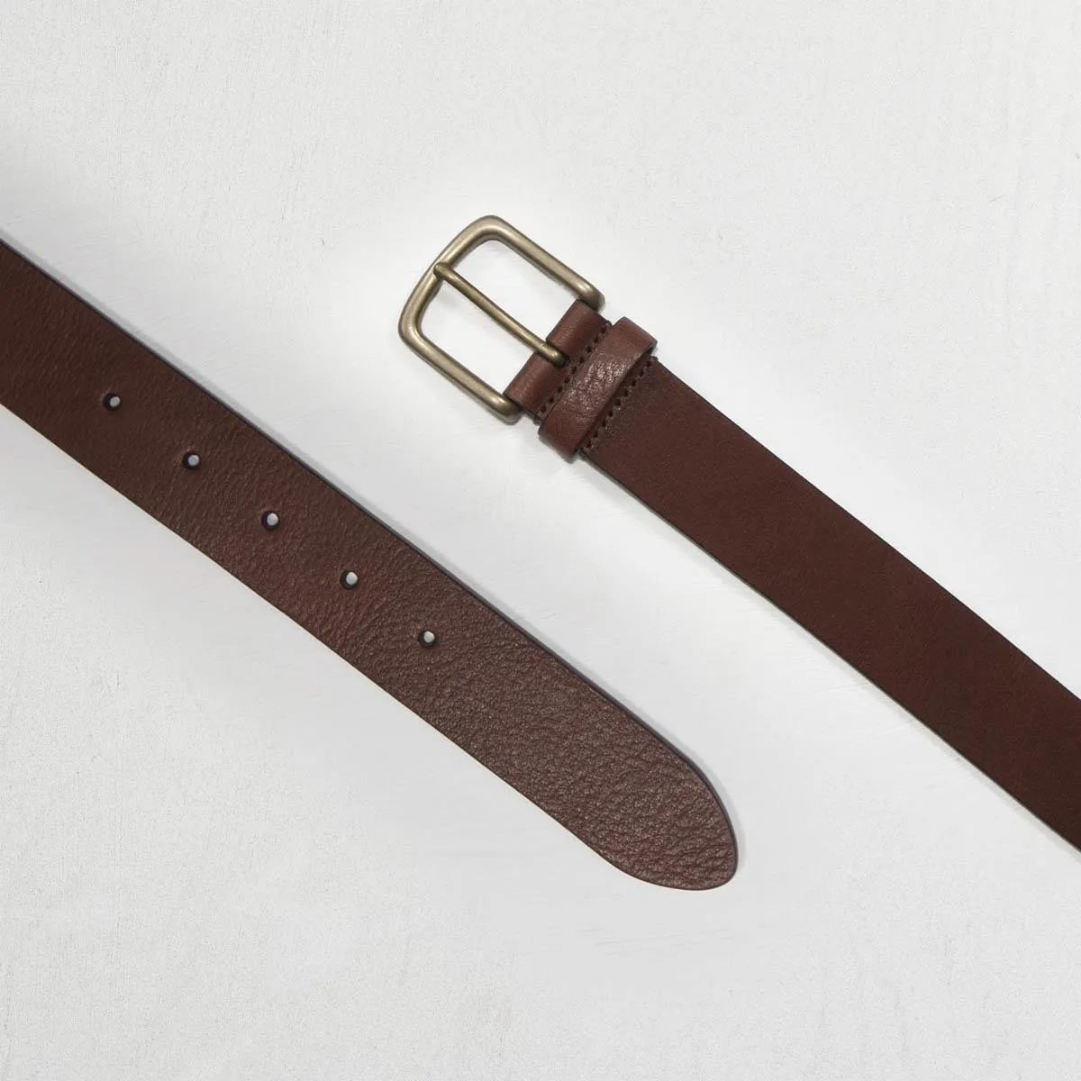 3.5cm Bull Grained Leather Belt (Tan)