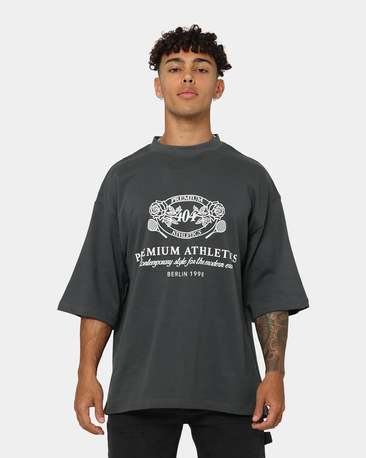 404 Premium Athletics Heritage T-Shirt Charcoal