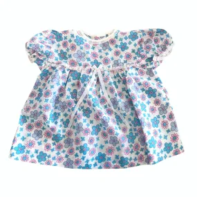 60's  Vintage Blue Floral Lightweight Dress British Made 9-12 Months