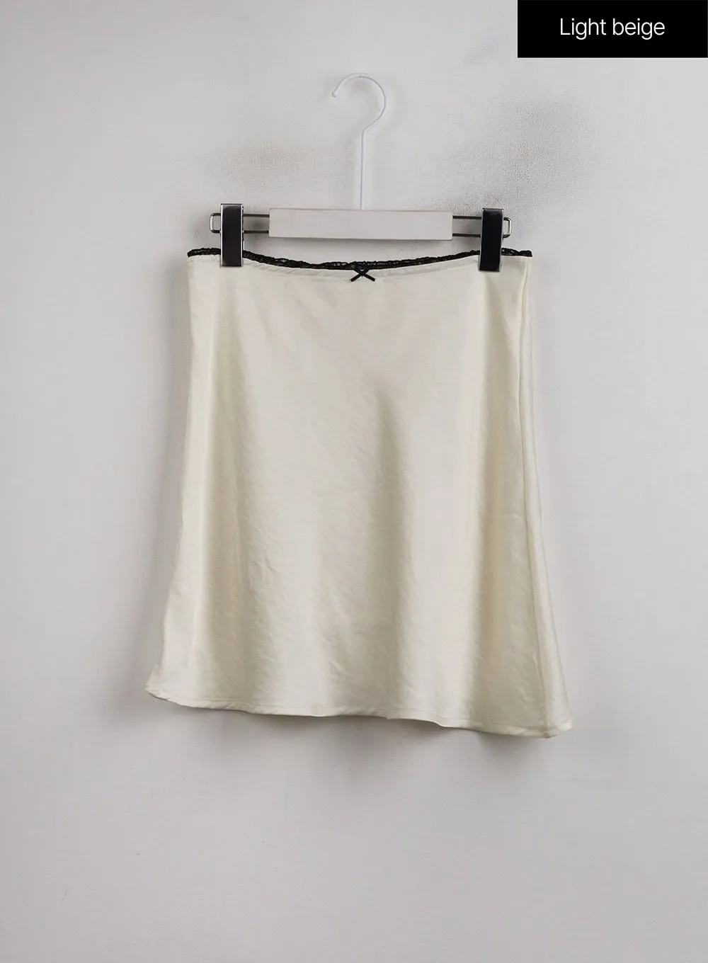 A Line Satin Mini Skirt OJ422