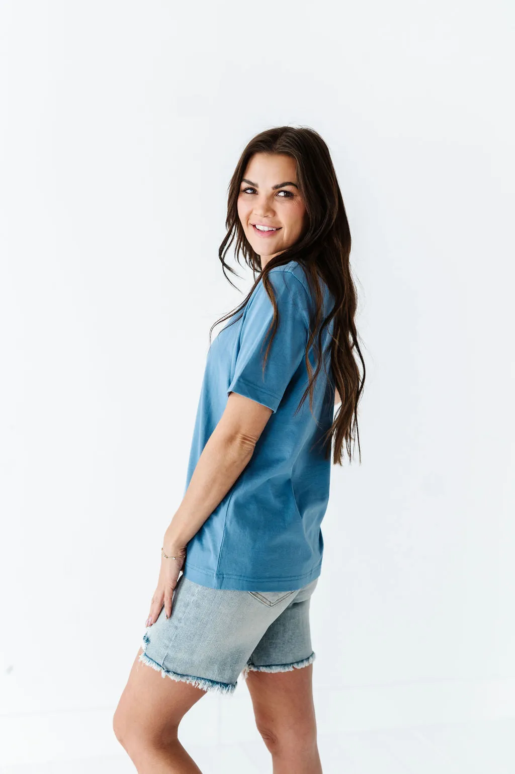 Abbie Crewneck T-Shirt in Blue