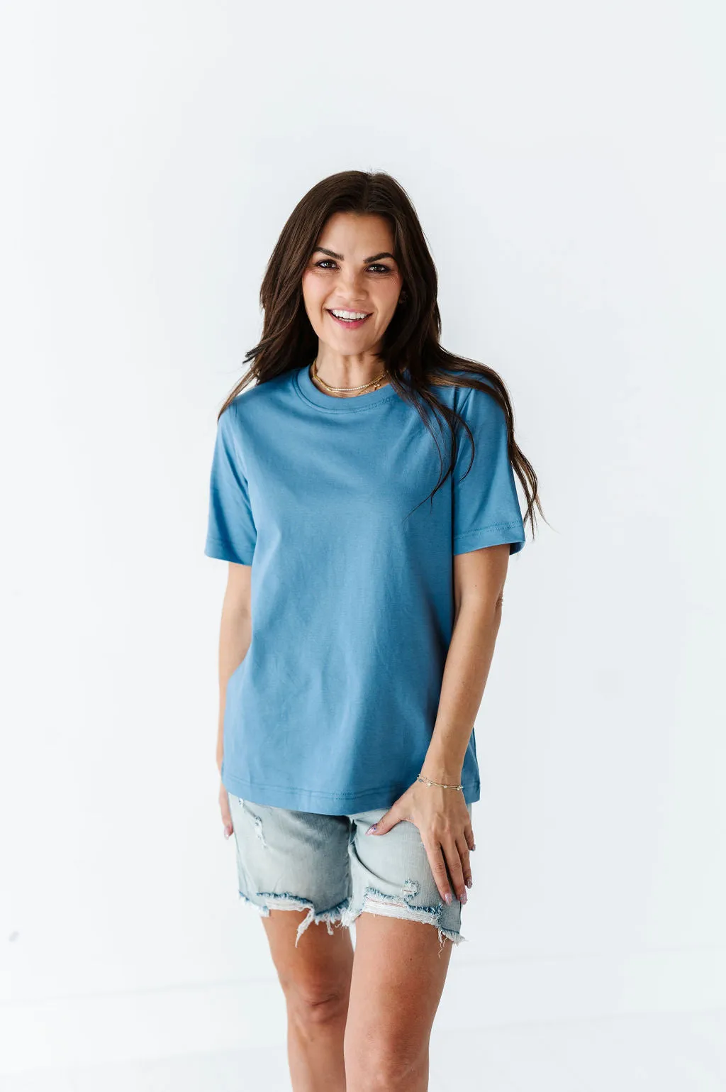 Abbie Crewneck T-Shirt in Blue