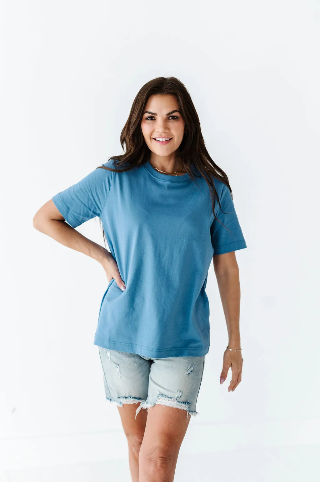 Abbie Crewneck T-Shirt in Blue