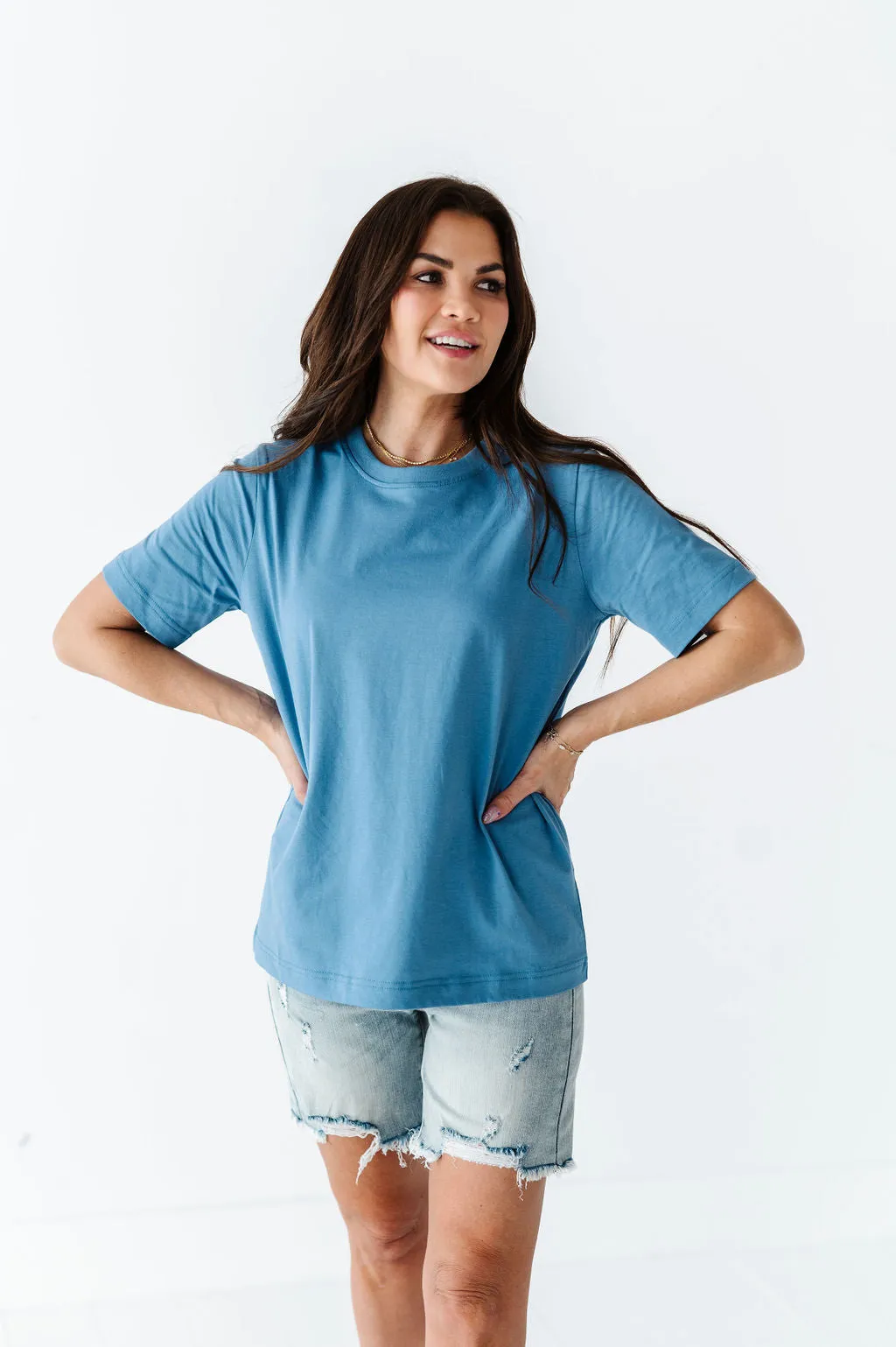 Abbie Crewneck T-Shirt in Blue