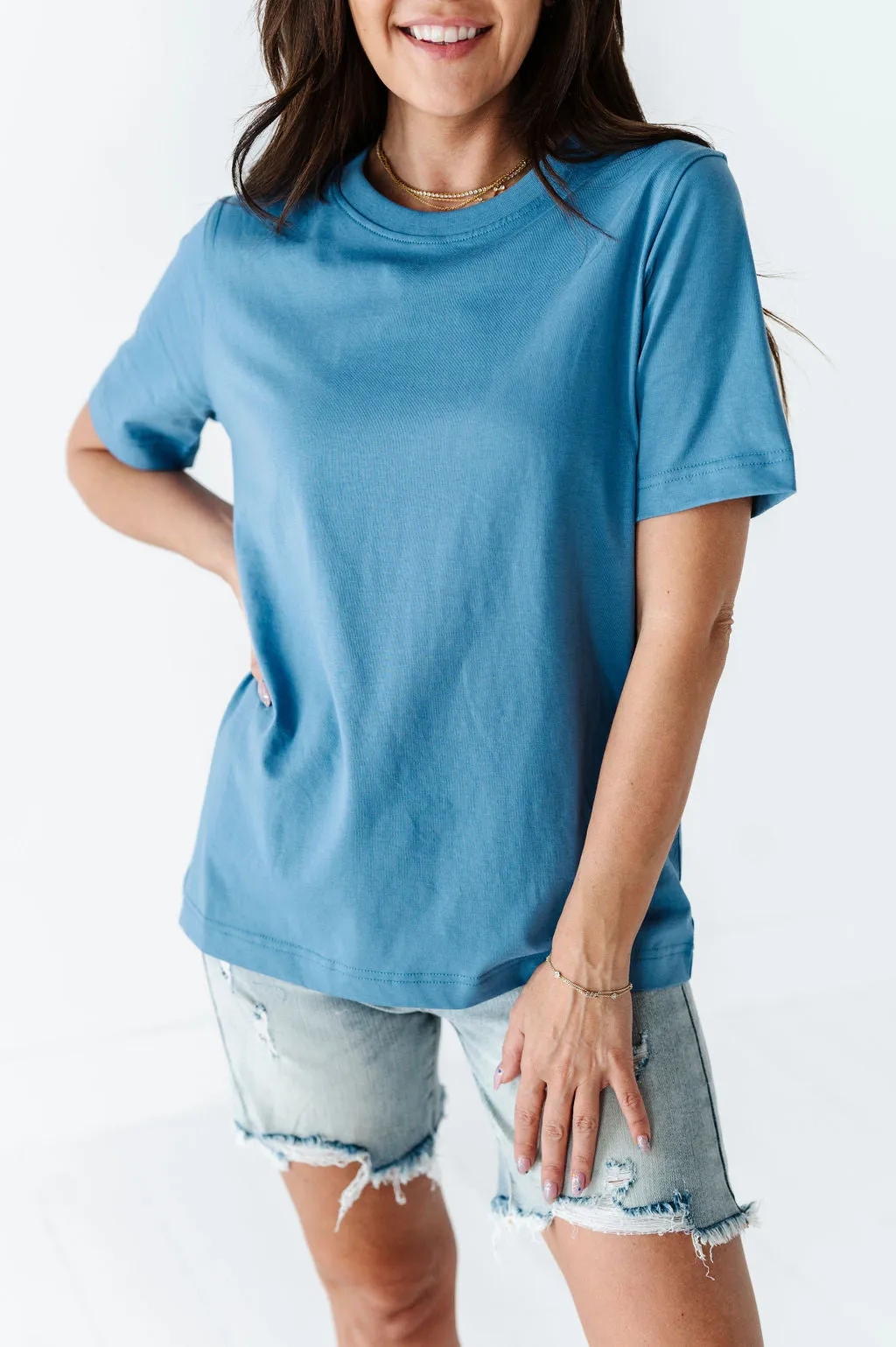 Abbie Crewneck T-Shirt in Blue