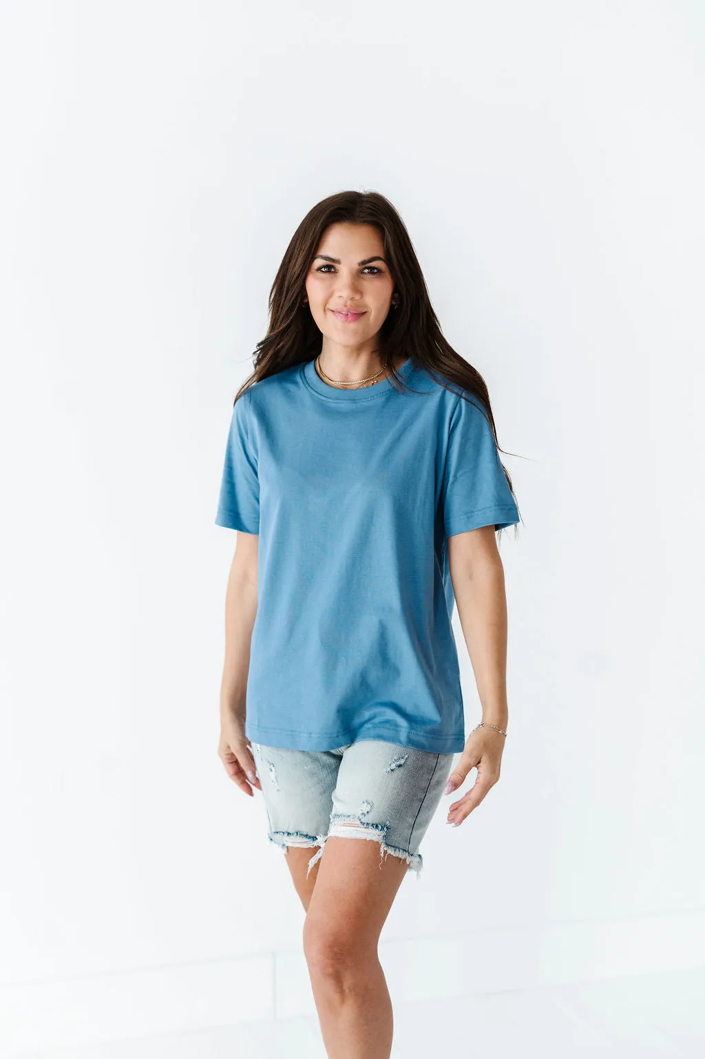 Abbie Crewneck T-Shirt in Blue