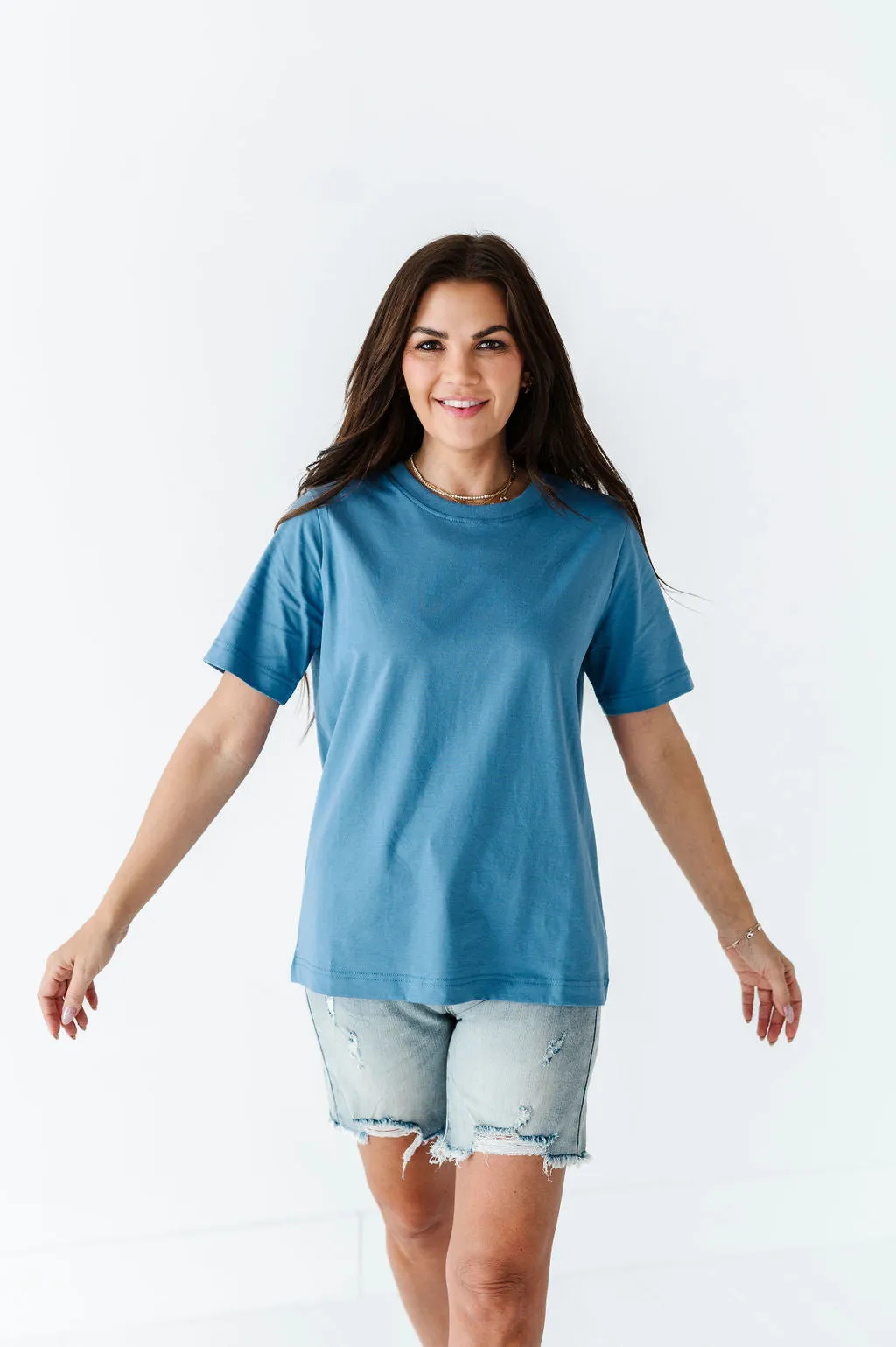 Abbie Crewneck T-Shirt in Blue