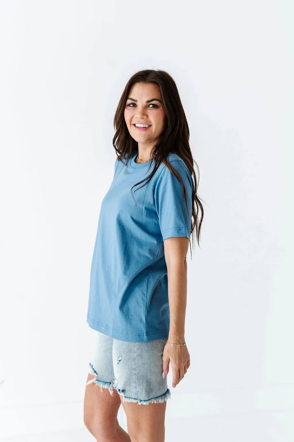 Abbie Crewneck T-Shirt in Blue