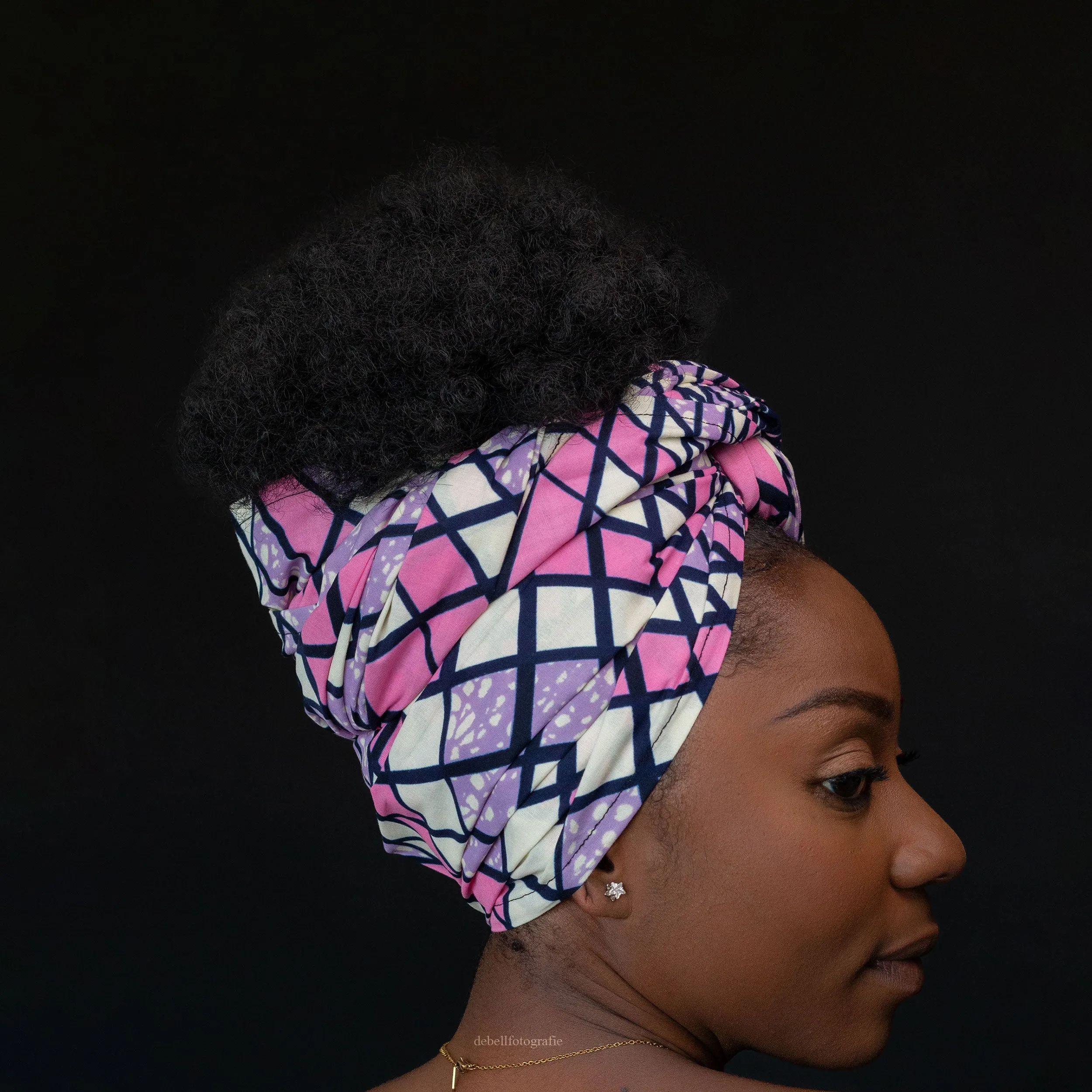 African White / pink / headwrap