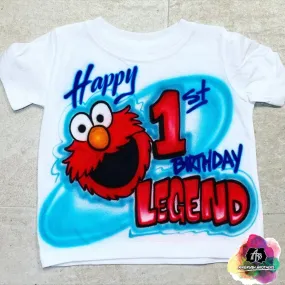 Airbrush Elmo Birthday Shirt Design