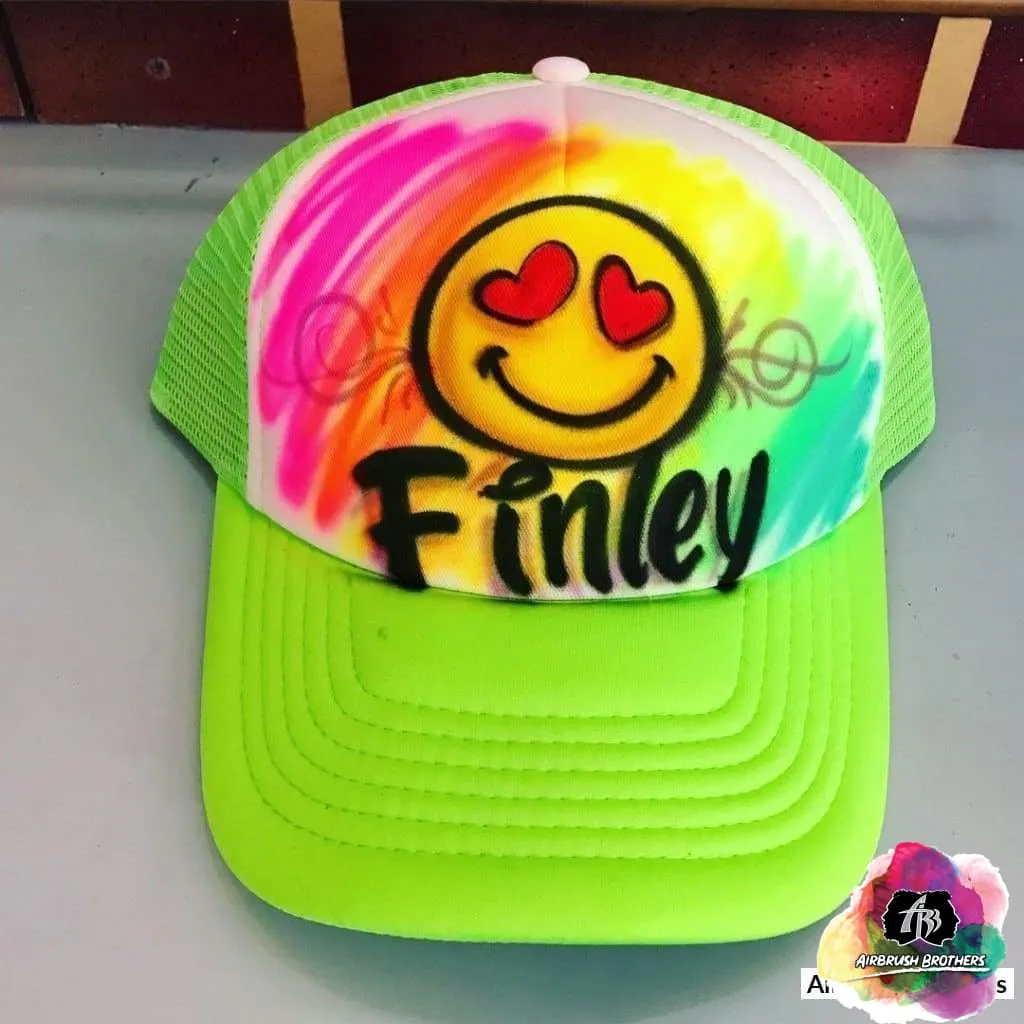 Airbrush Hat Emoji With Name Design