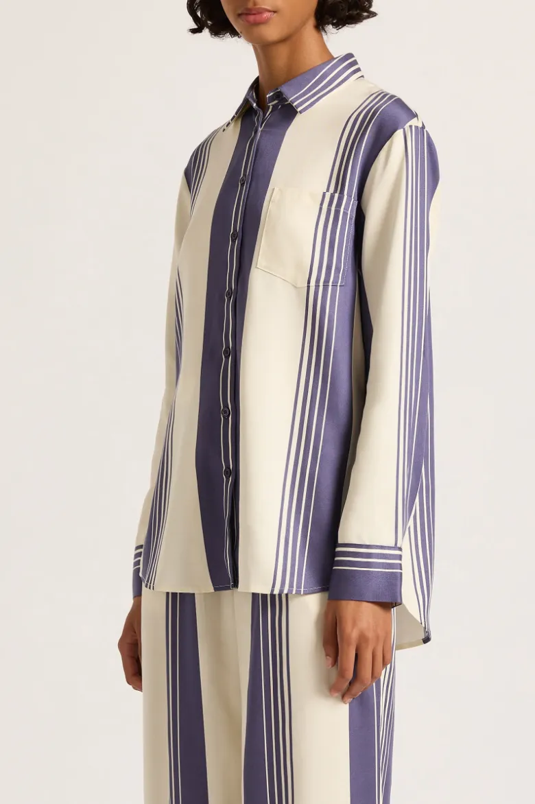 Albion Tencel Shirt Storm Stripe