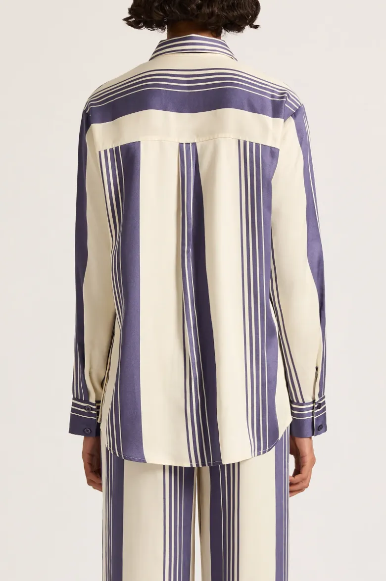 Albion Tencel Shirt Storm Stripe