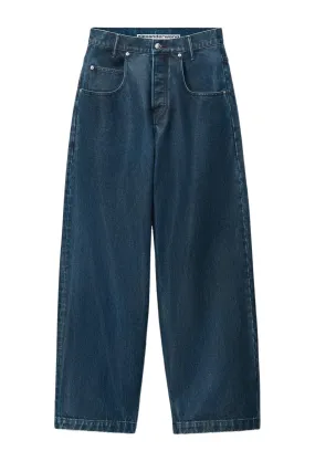 Alexander Wang Wide Leg Coated Denim Jean - Dark Indigo