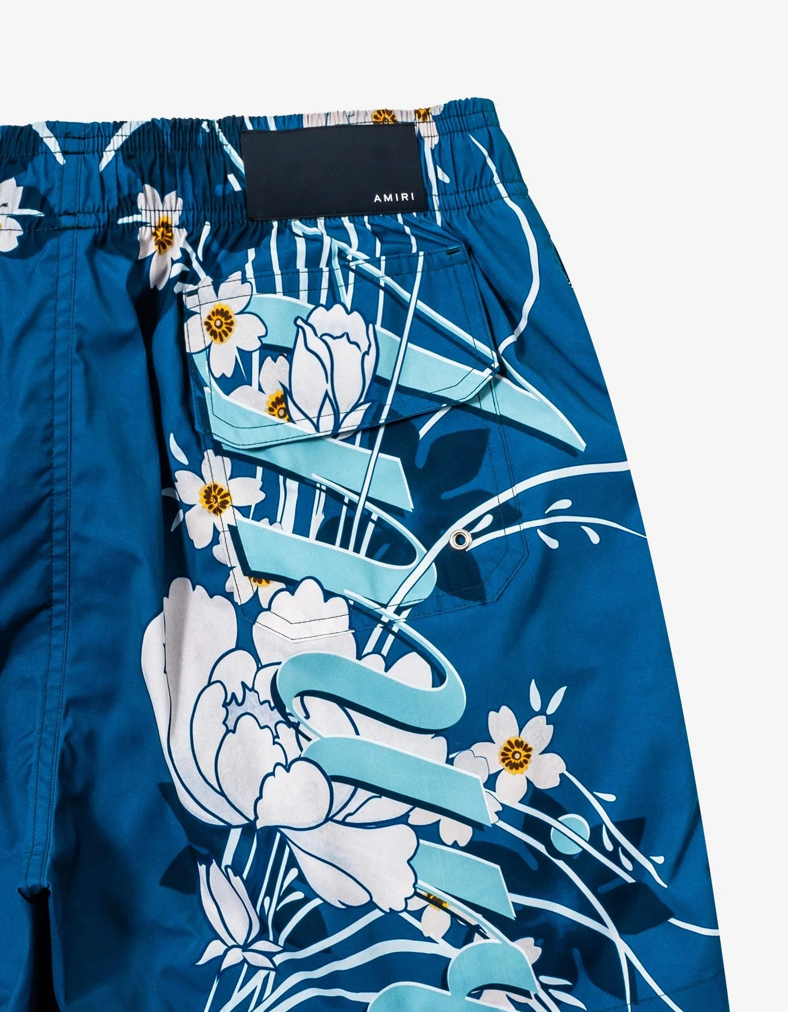 Amiri Blue Floral Amiri Swim Shorts