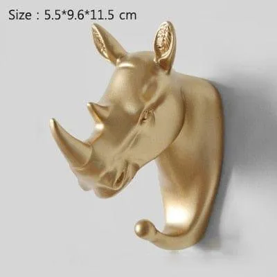 ANIMAL HEAD WALL HOOKS - 3 COLORS