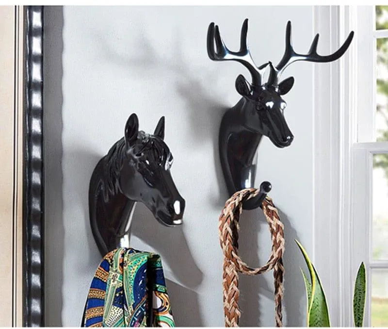 ANIMAL HEAD WALL HOOKS - 3 COLORS