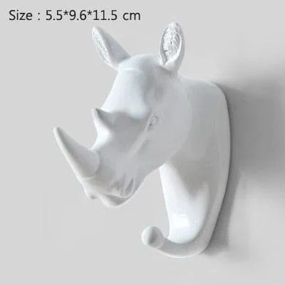 ANIMAL HEAD WALL HOOKS - 3 COLORS