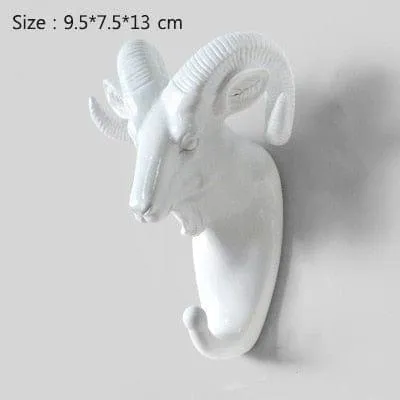 ANIMAL HEAD WALL HOOKS - 3 COLORS