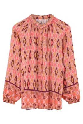 Annsofie, A-shape shirt | Quartz Pink w. Harlequin Print | Skjorte fra Gustav