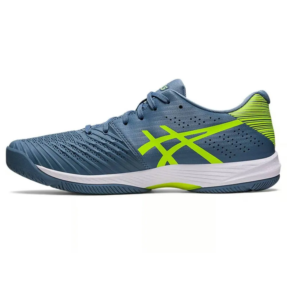 ASICS Men's Solution Swift FF Tennis Shoe (Steel Blue/Hazard Green)