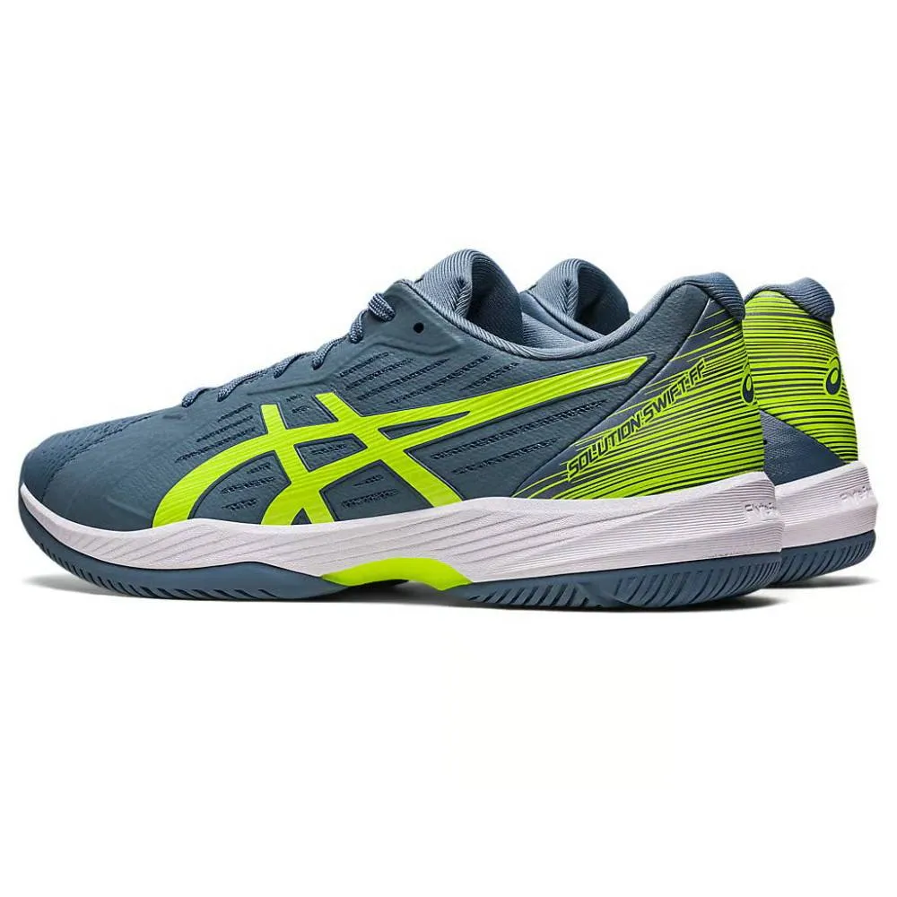 ASICS Men's Solution Swift FF Tennis Shoe (Steel Blue/Hazard Green)