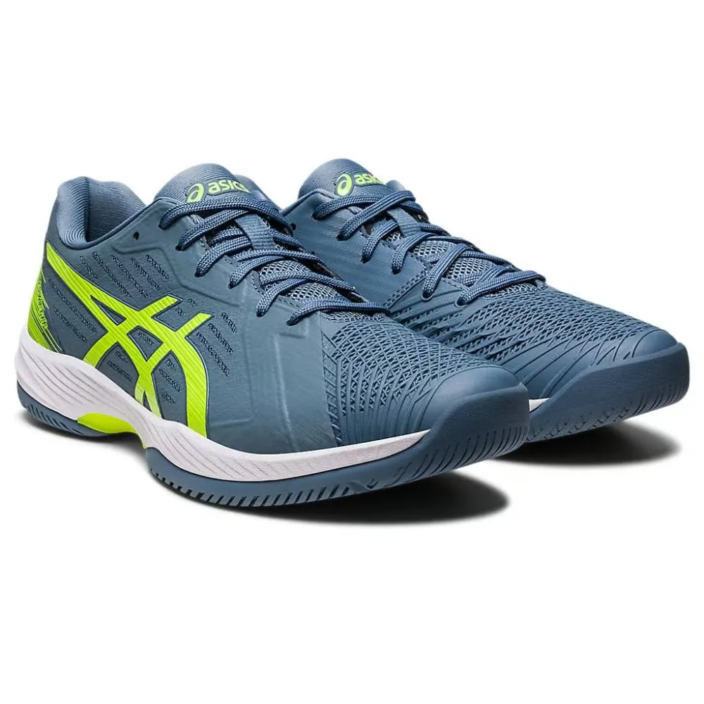 ASICS Men's Solution Swift FF Tennis Shoe (Steel Blue/Hazard Green)