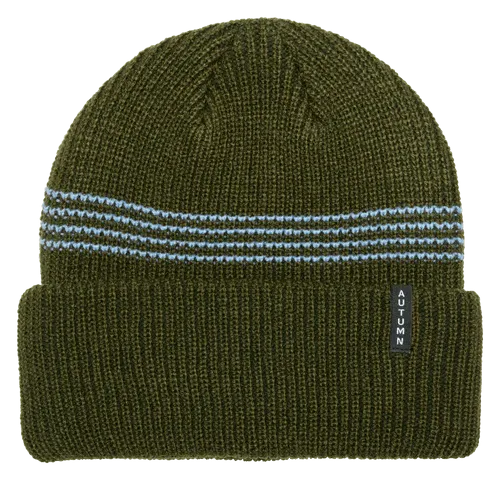 AUTUMN Mini Stripe Beanie Army Green