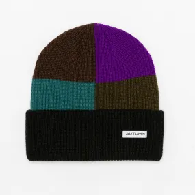 AUTUMN Patchwork Beanie Black