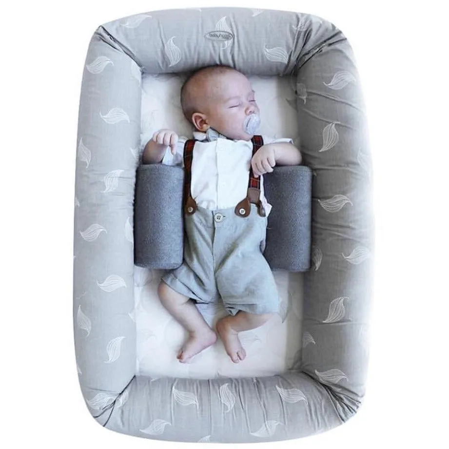 Baby Nest - Organic Cosy Crib Grey Leaf