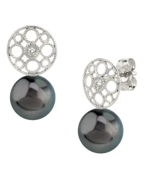 Back Tahitian Pearl & Diamond Faye Drop Earrings