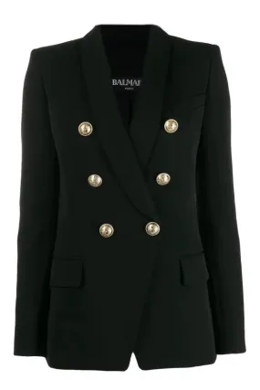 Balmain Longline Wool Blazer - Black