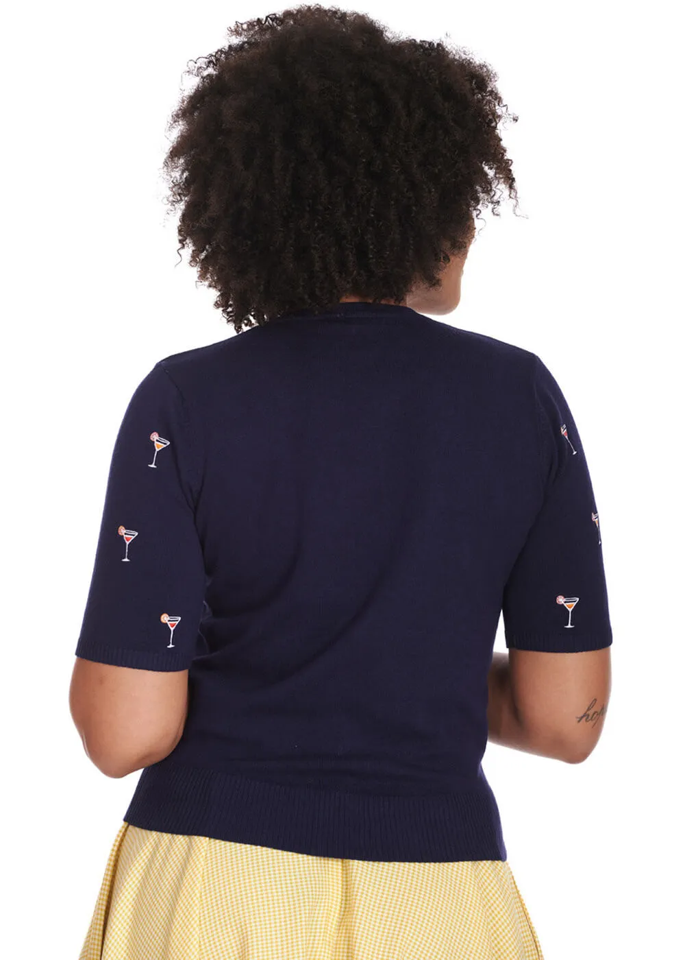 Banned Cocktail Hour Jumper Navy Blue