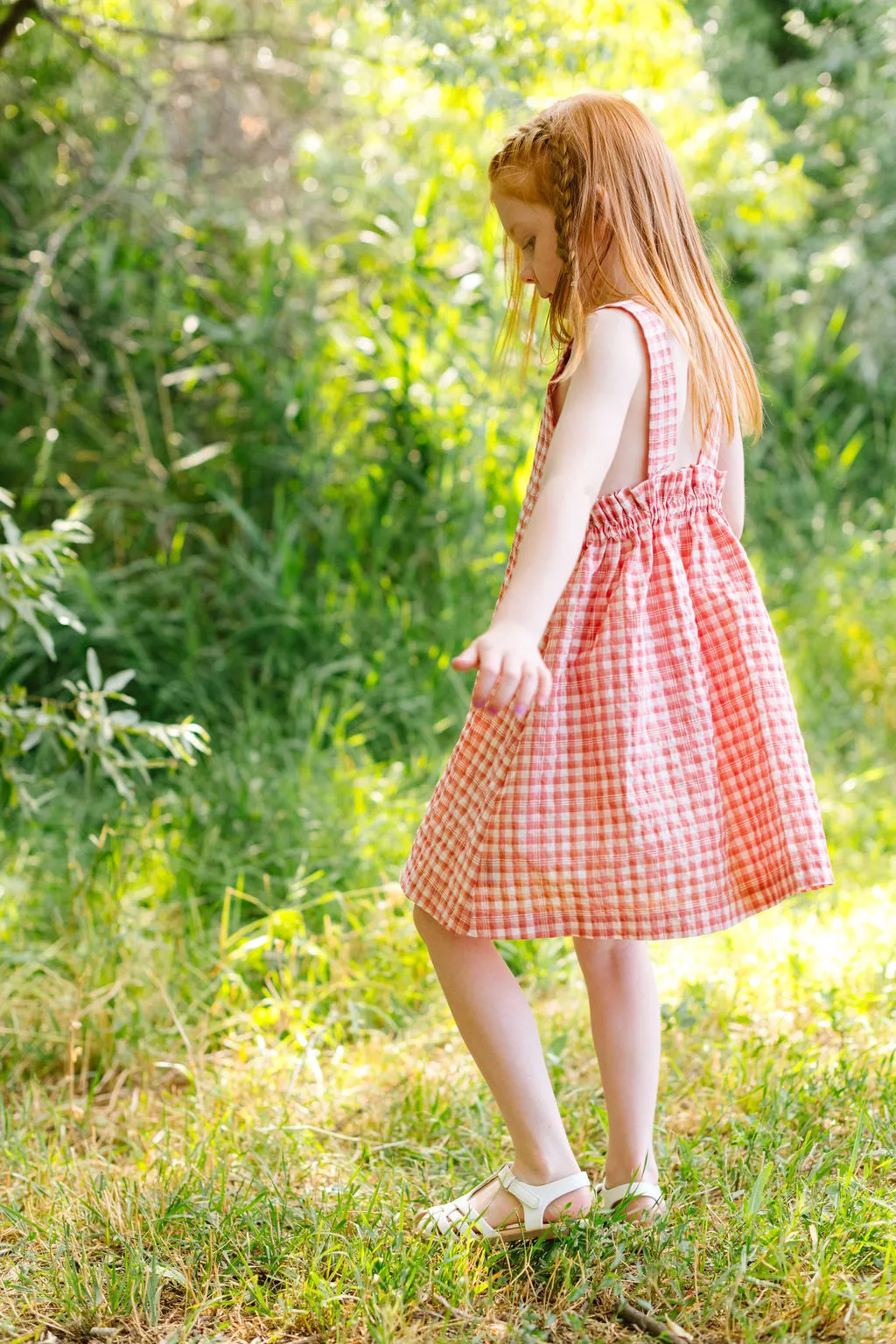 Beach Dress in Watermelon Plaid