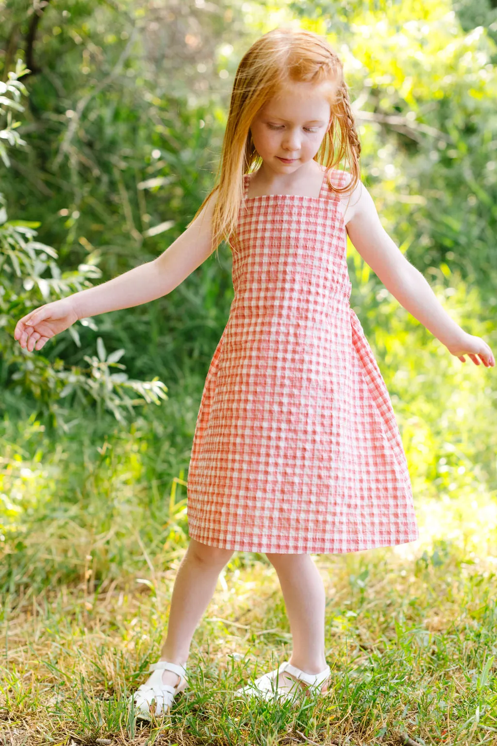 Beach Dress in Watermelon Plaid