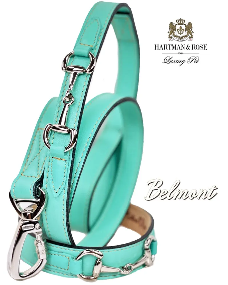 Belmont Dog Collar in Turquoise & Nickel