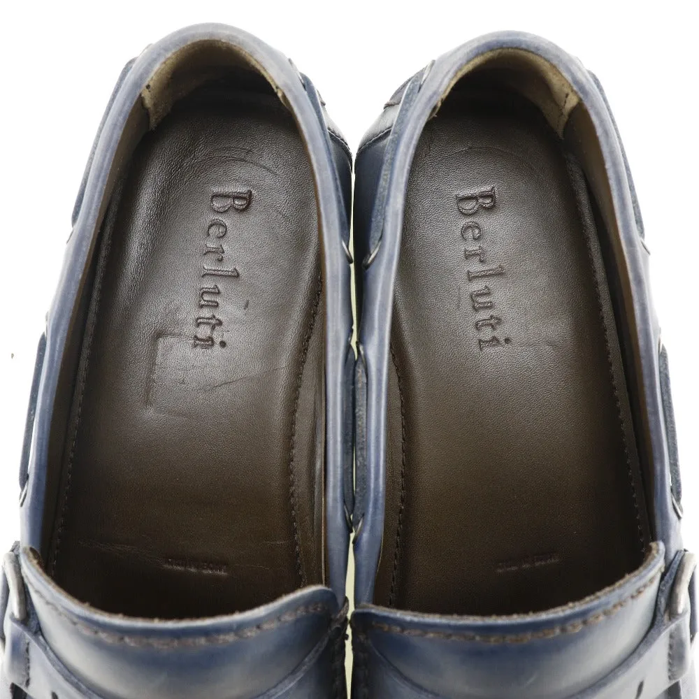 Berluti loafers leather Blue Driving shoes mens Used Authentic