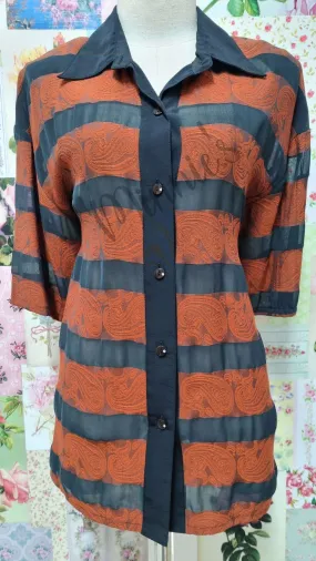 Black & Rust Blouse BT071