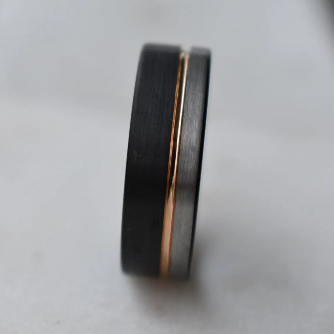 Black and Rose Gold Tungsten Ring (8mm)